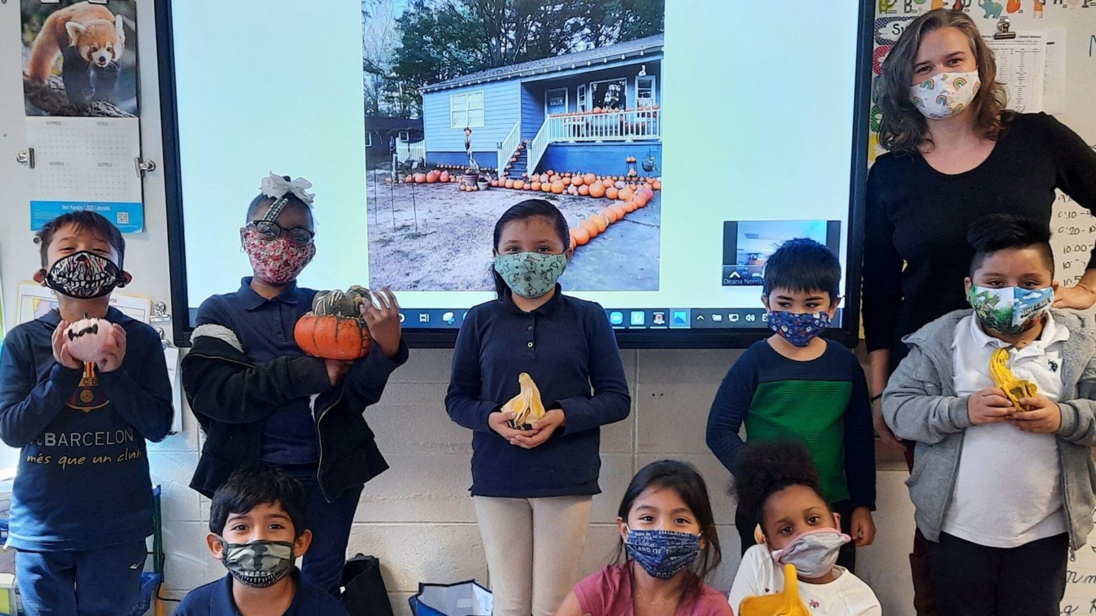 A Norton Park teacher shows off an example of how her students learn everywhere